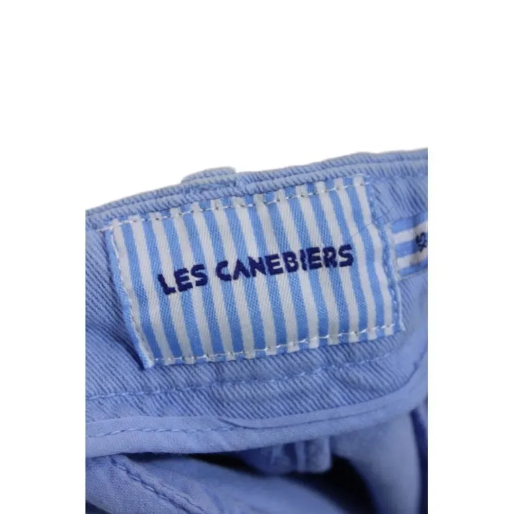 Les Canebiers Womens Cotton Zip Button Boot Leg Lined Pants Blue Size XS